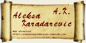 Aleksa Karadarević vizit kartica
